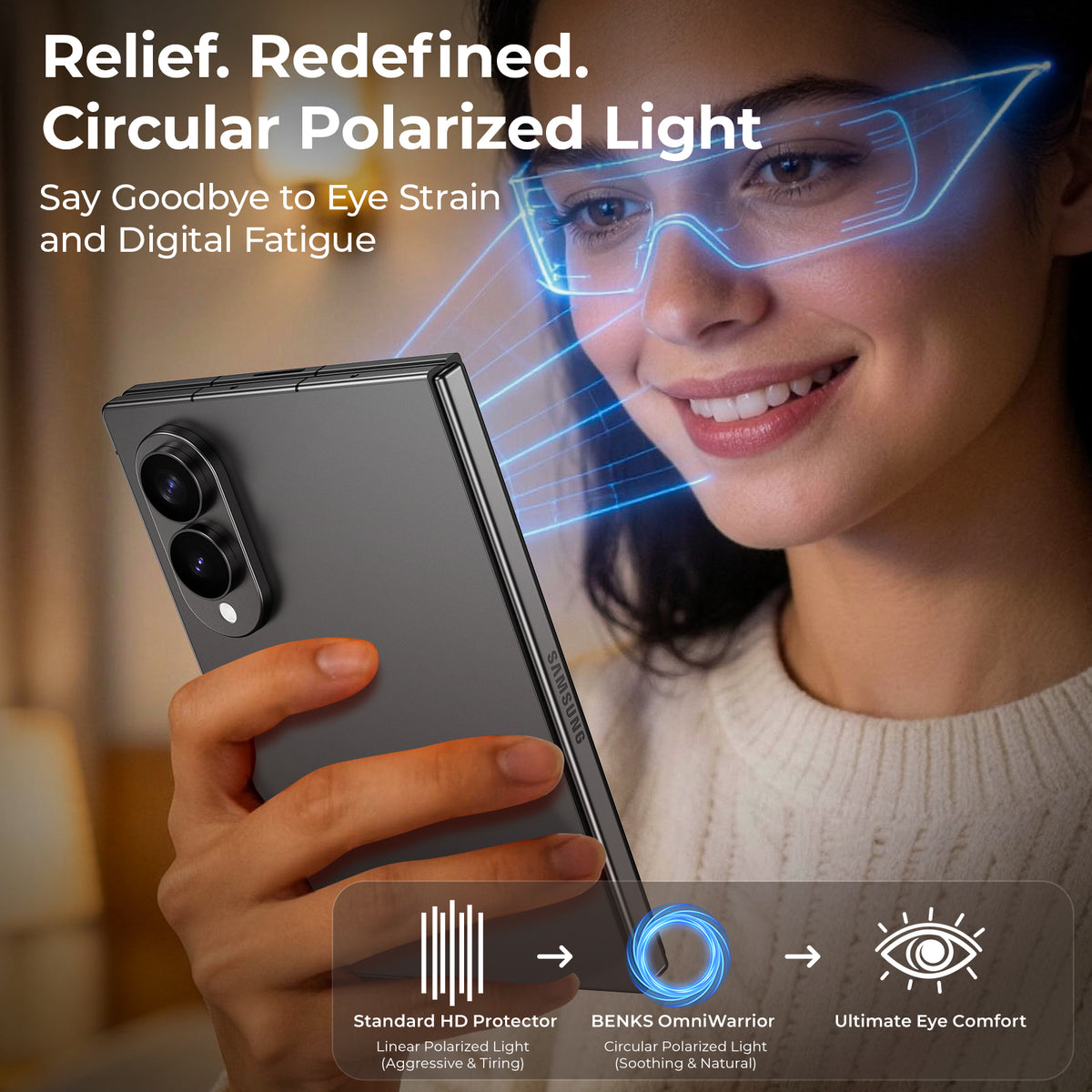 Protector de pantalla GlassWarrior AR para Samsung Galaxy Z Fold 7