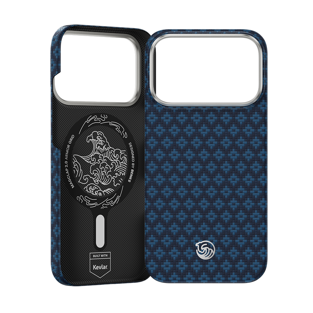 ArmorGrid Pro Beyond Blue Case built with Kevlar® for iPhone 18 Pro