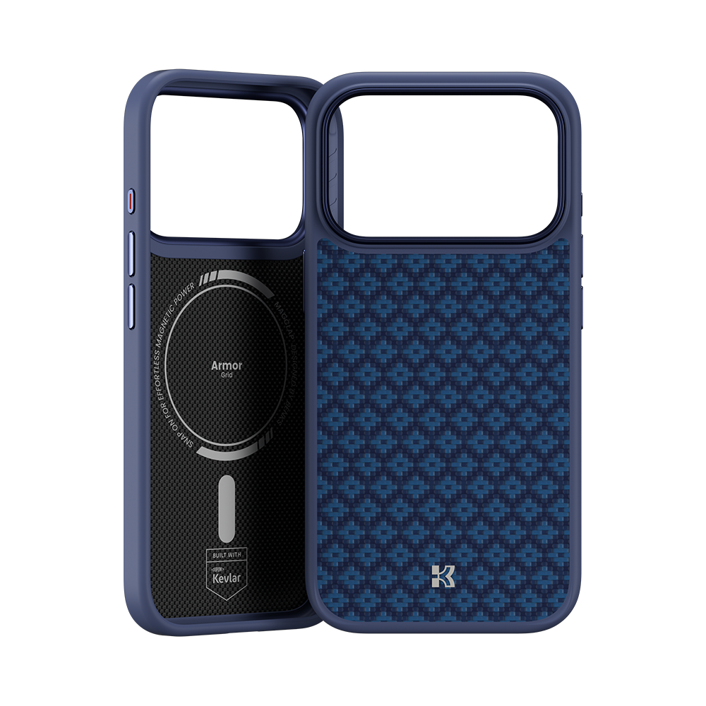 ArmorGrid Pro Beyond Blue Case built with Kevlar® for iPhone 18 Pro Max