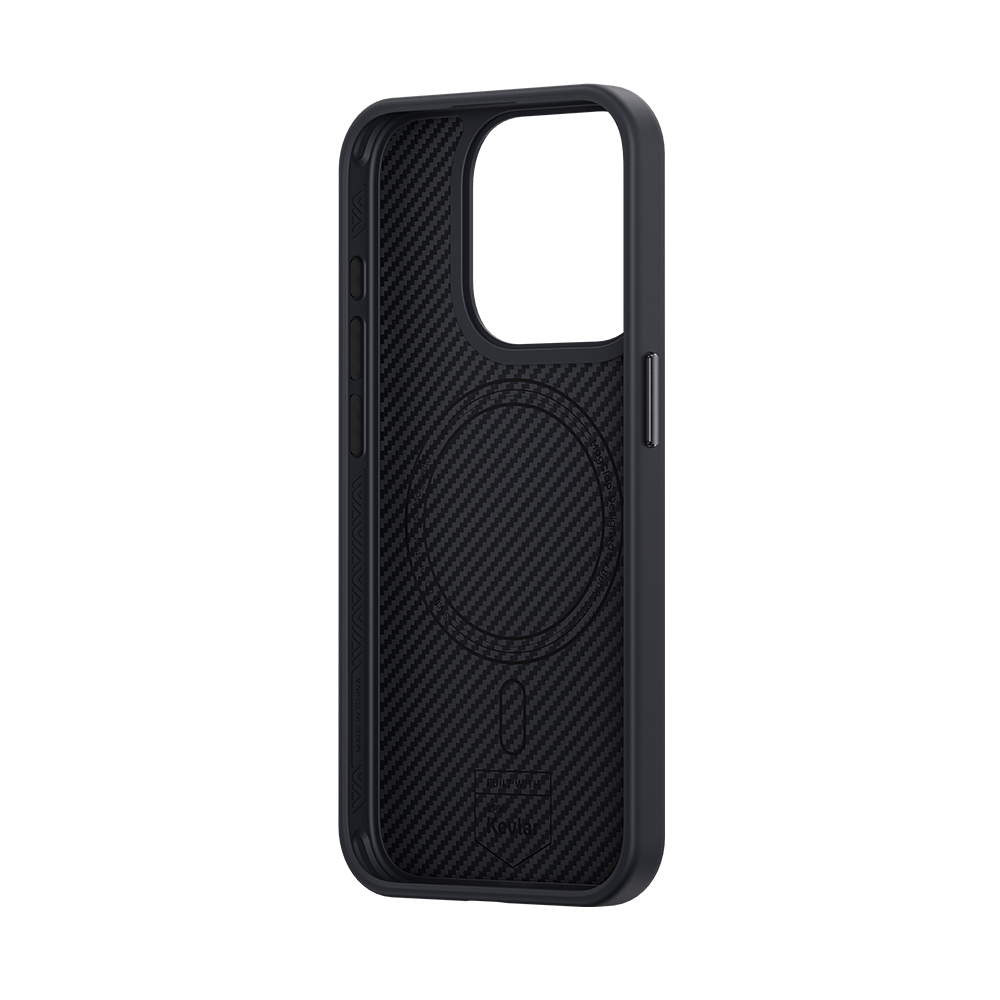 Minimalist yet sturdy MagClap ArmorPro Case for iPhone 15 Pro, constructed with 600D Kevlar® fiber, ensuring ultra-slim, MagSafe-compatible protection for your device.