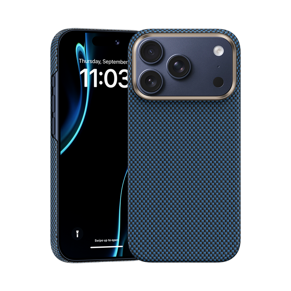 Pellicola Protettiva 3M Per IPhone 17 Pro Max – Fibra Di Carbonio Opaca, Ultra Sottile 0,13mm, Azzurro Chiaro