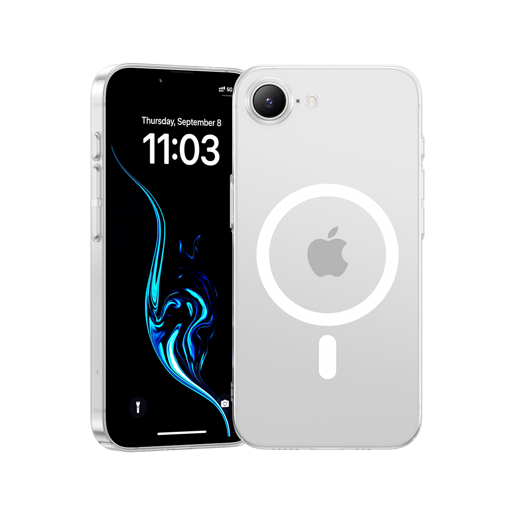 Clear crystal phone case for iPhone 16e with anti-yellowing design