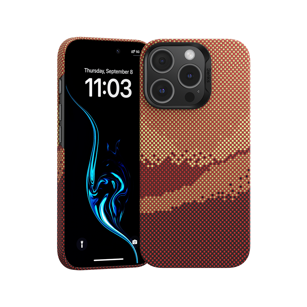 GoldenTide ArmorAir Case with 600D Kevlar® Fiber offering sleek, durable protection for iPhone 16 Pro