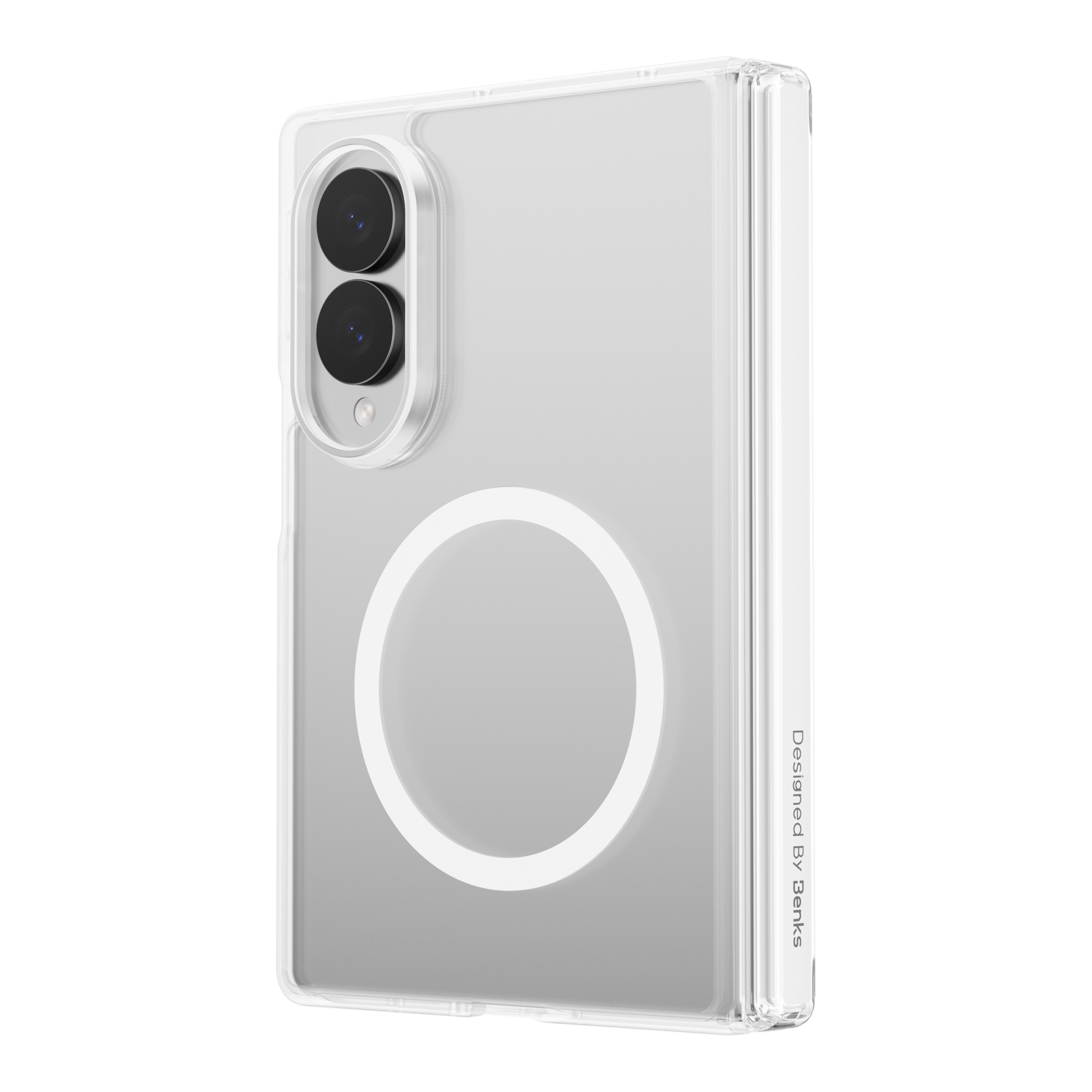 Benks Grand Combo Crystal Case for Samsung Galaxy Z Fold 8 — folded view transparent case