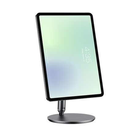 Experience a clutter-free desk with the Infinity Pro Magnetic Stand for iPad by Benks, designed for effortless snap-on attachment and enhanced with full rotation capability for shared viewing without moving the iPad.