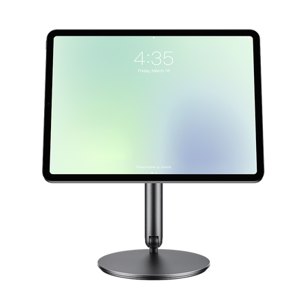 Elevate your iPad use with the Infinity Pro Stand by Benks, showcasing its magnetic docking for secure, swift attachment and the convenience of a 360-degree rotating base for flexible viewing angles.