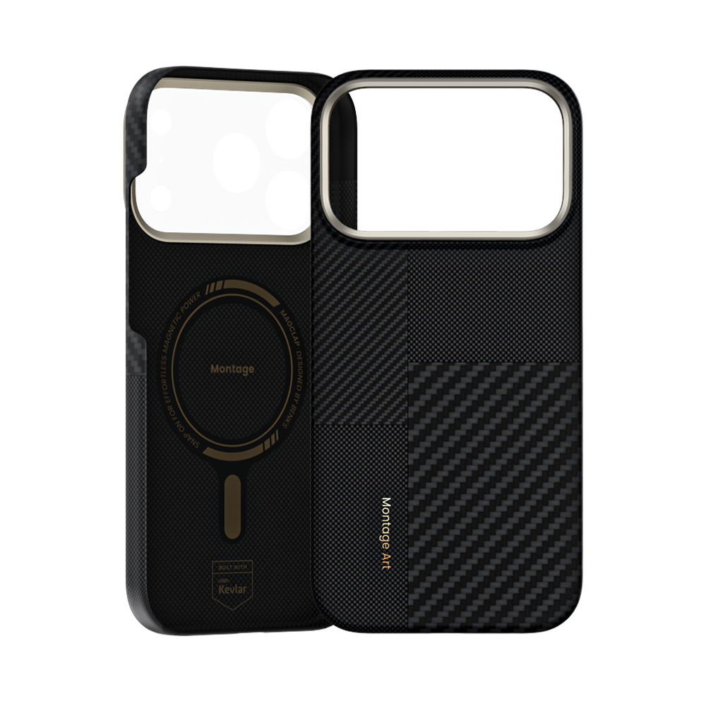 Benks iPhone 17 Pro Max Case with integrated camera lens protection, crafted from 600D and 1500D Kevlar® Fiber for a sleek look and reliable protection, with MagSafe compatibility.