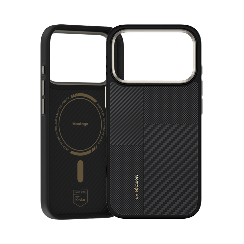 Benks iPhone 17 Pro Max Case with integrated camera lens protection, crafted from 600D and 1500D Kevlar® Fiber for reliable drop protection and full MagSafe compatibility.
