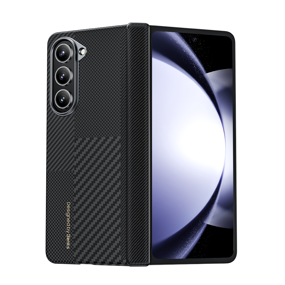 The Montage ArmorAir Case for Samsung Galaxy Z Fold 5 is crafted from high-quality 600D and 1500D DuPont™ Kevlar® fiber, providing your phone with robust protection and a sleek, minimalistic style.