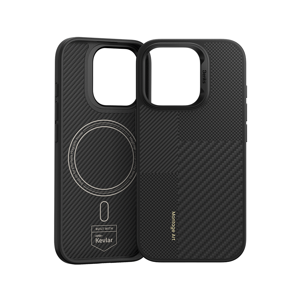 Benks Montage ArmorPro Aramid Fiber Case offering durable protection for iPhone 16 Pro Max