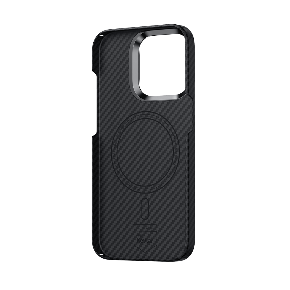 MagClap ArmorAir Case for iPhone 15 Pro Max, constructed with DuPont™ Kevlar® 600D fiber, providing ultra-slim, robust protection with a minimalist design and MagSafe compatibility.