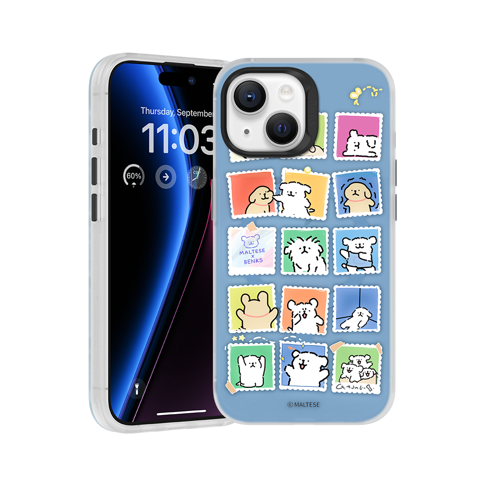 Stamp Puppies Cute Phone Case for iPhone 15
