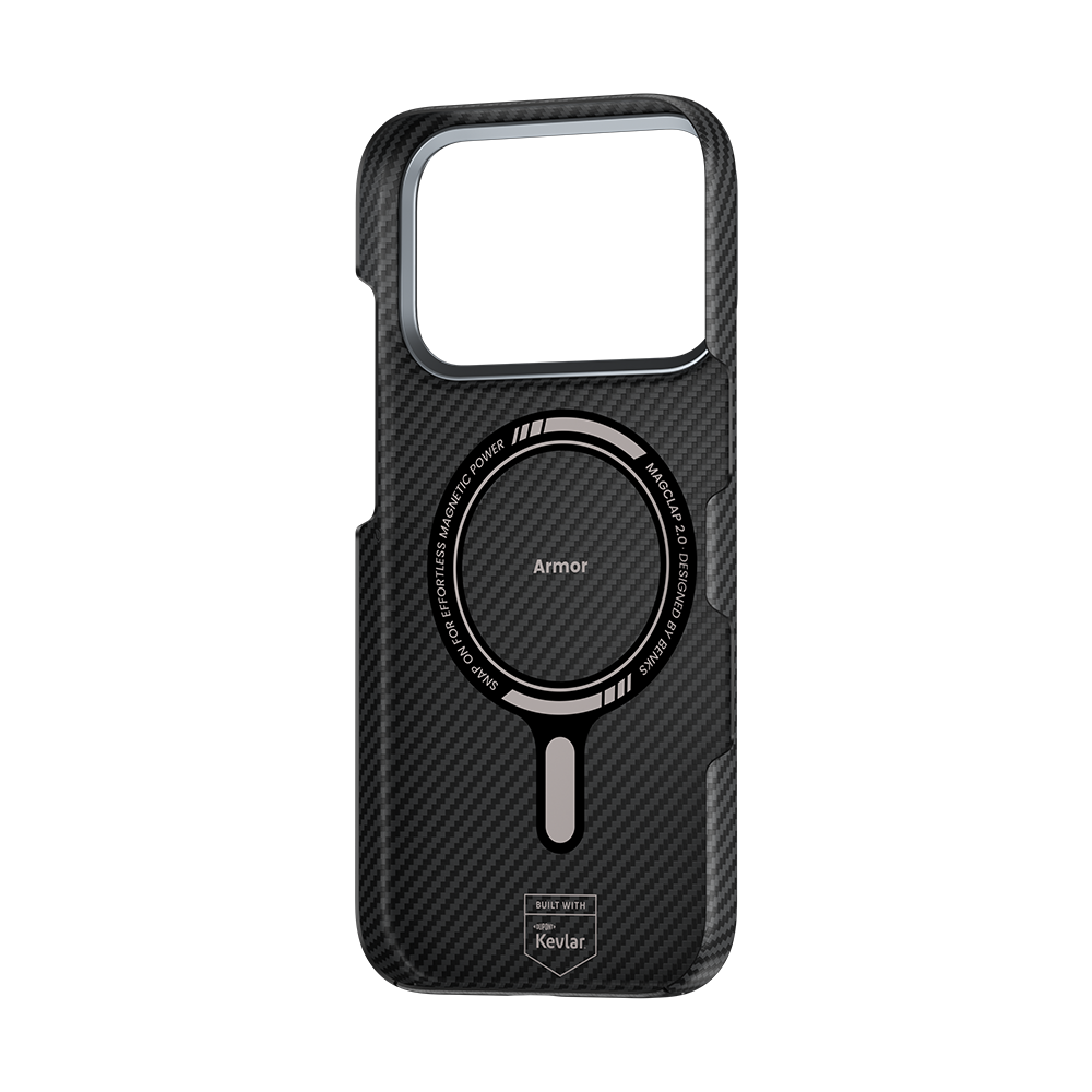 Side view of Benks iPhone 17 Pro Max Case, showcasing the slim profile and lightweight construction with 600D Kevlar® Fiber for added durability.