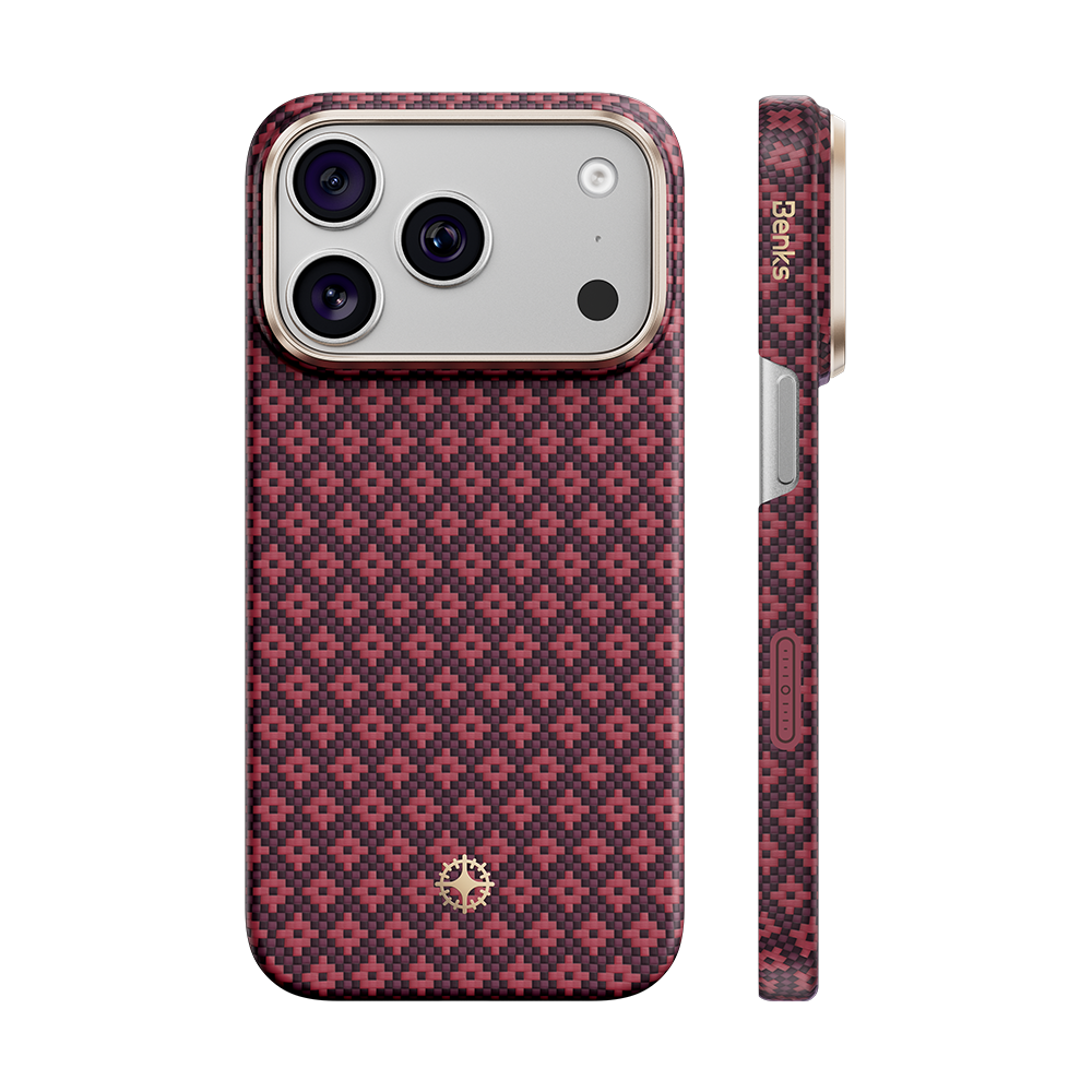 ArmorGrid Air Cherry Purple Case built with Kevlar® for iPhone 18 Pro Max