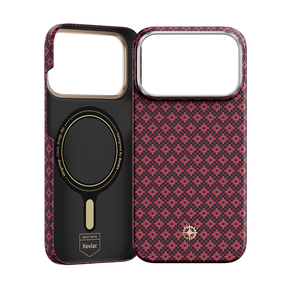 ArmorGrid Air Cherry Purple Case built with Kevlar® for iPhone 18 Pro Max