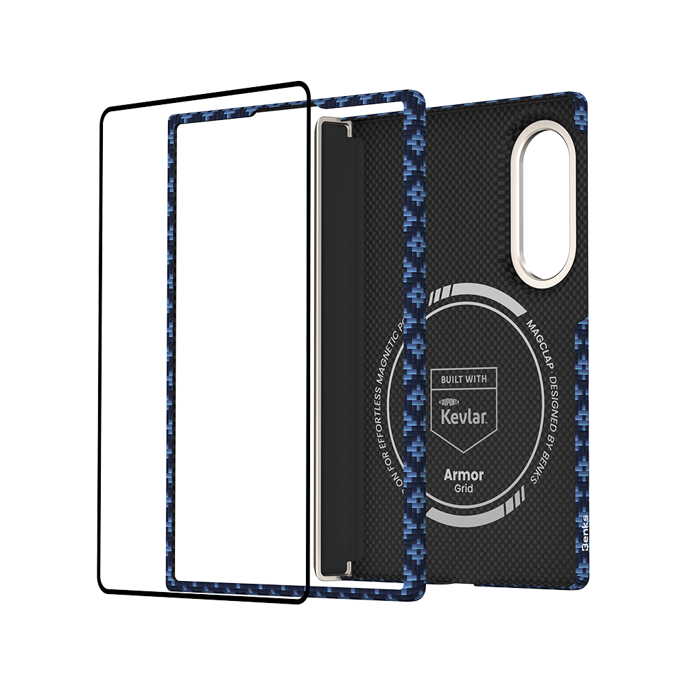 [Grand Combo] ArmorGrid Air Azure Blue Case built with Kevlar® for Samsung Galaxy Z Fold 8