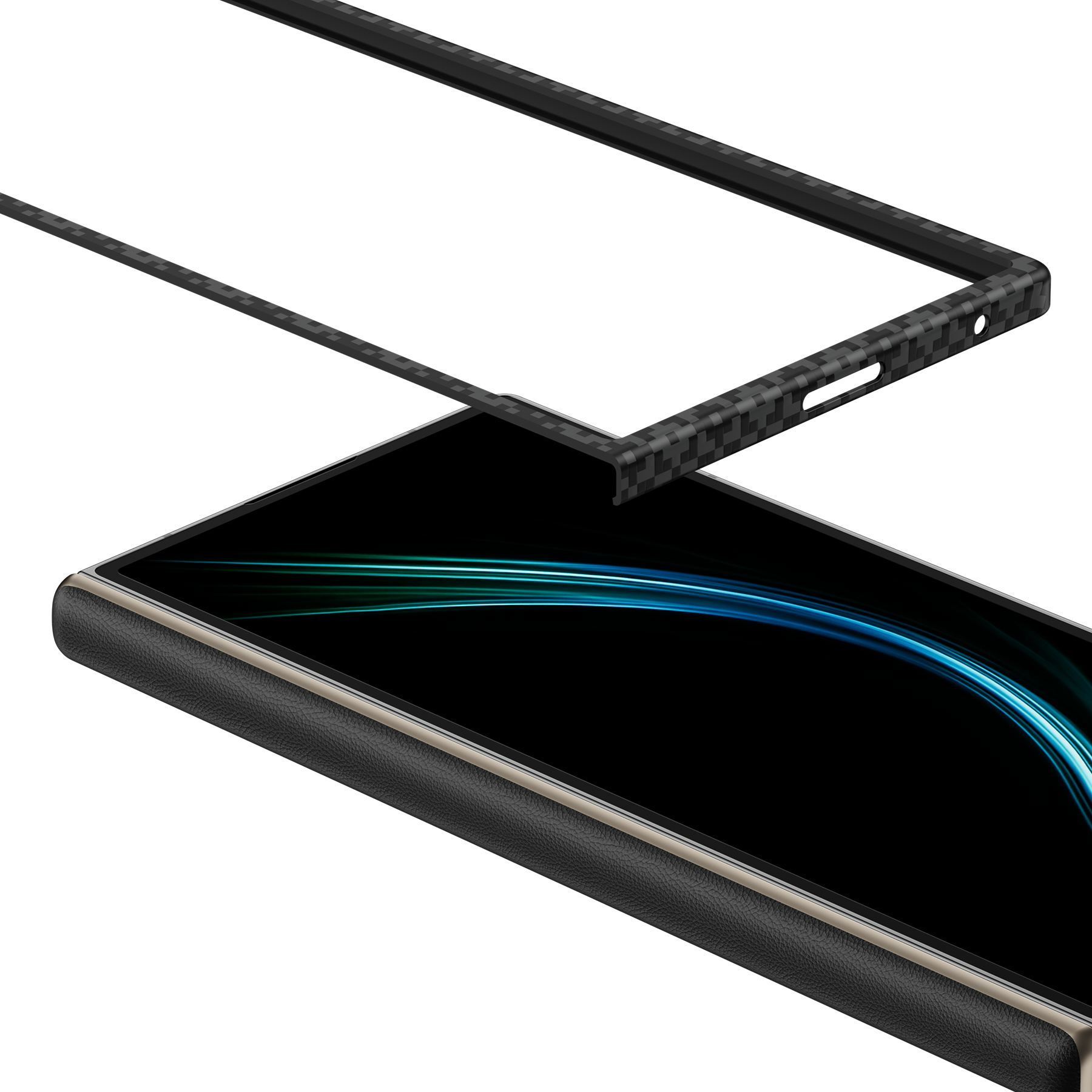 Kevlar®-reinforced front case for Galaxy Z Fold 7, offering impact-resistant protection with a slim and sleek design
