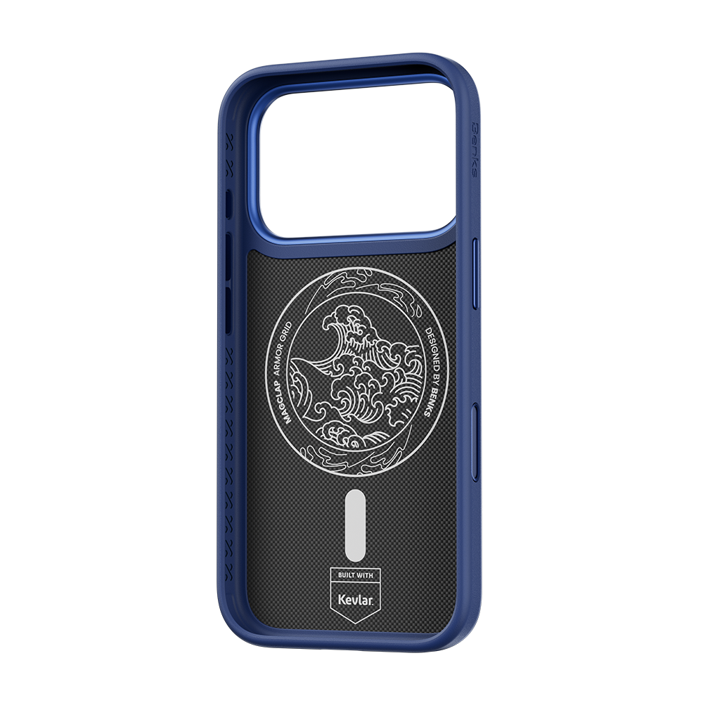 ArmorGrid Pro Beyond Blue Case built with Kevlar® for iPhone 18 Pro Max