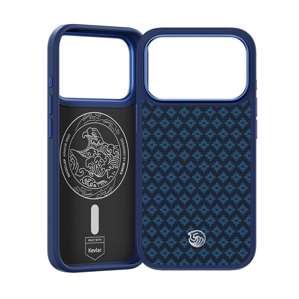 ArmorGrid Pro Beyond Blue Case built with Kevlar® for iPhone 18 Pro Max