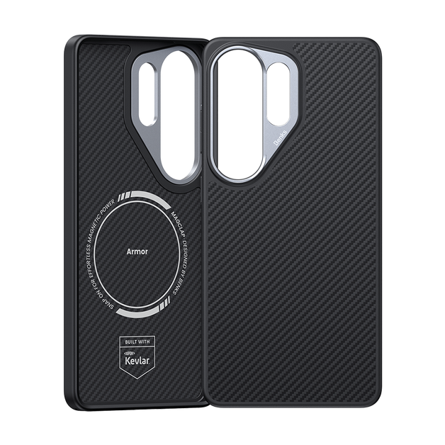 Samsung Galaxy S26 Ultra Kevlar® fiber case with MagSafe, featuring 600D Kevlar back and shock-absorbing TPU frame