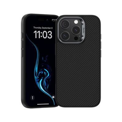 ArmorPro Case for iPhone 16 Pro Max, built with 600D DuPont™ Kevlar® fiber for robust protection and a minimalistic style. MagSafe compatible and ultra-slim, this case offers improved anti-slip features and an easily detachable design.