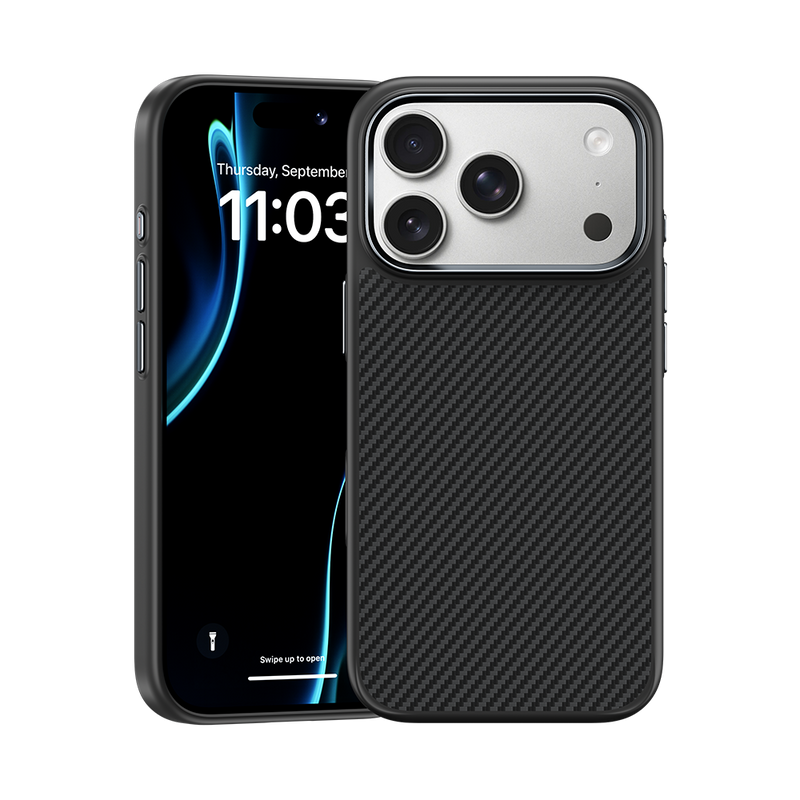 Front shot of the Kevlar® iPhone 17 Pro Max case by Benks, providing full coverage with durability and seamless compatibility.