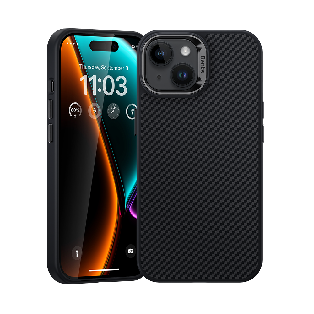 MagClap ArmorPro iPhone Case made from 600D Kevlar®, offering a sleek, easily detachable design with enhanced durability and a minimalist style.