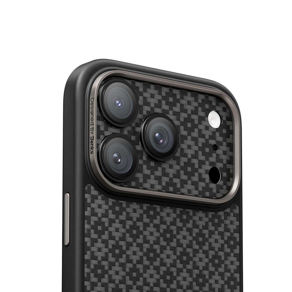 Aramid fiber reinforced camera lens protector for iPhone 17 Pro Max