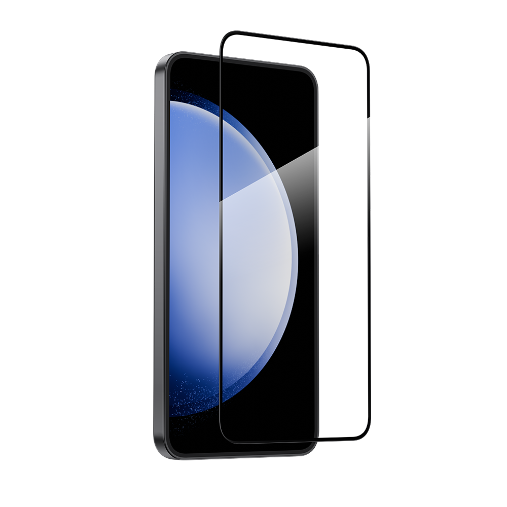 GlassWarrior HD Screen Protector for Samsung S24, offering edge-to-edge protection with extreme scratch and shatter resistance, ensuring maximum touch sensitivity and HD clarity.