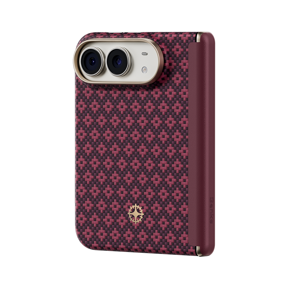 [Grand Combo Hinge Protection] ArmorGrid Air Cherry Purple Case built with Kevlar® for iPhone Duo