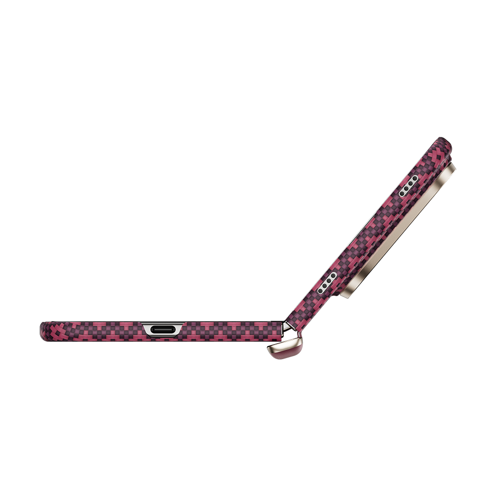 [Grand Combo Hinge Protection] ArmorGrid Air Cherry Purple Case built with Kevlar® for iPhone Duo
