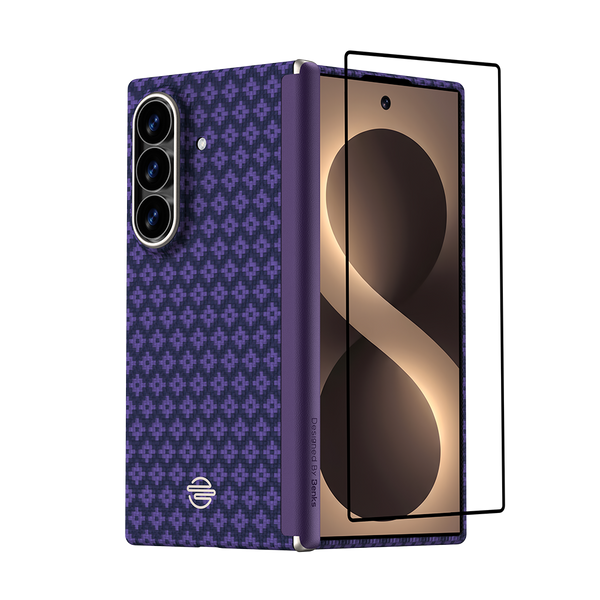 [Grand Combo] ArmorGrid Air Purple Case built with Kevlar® for Samsung Galaxy Z Fold 8 Ultra