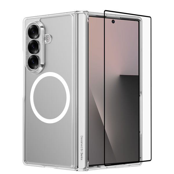 Benks Crystal Case for Samsung Galaxy Z Fold 7 back view with MagSafe ring