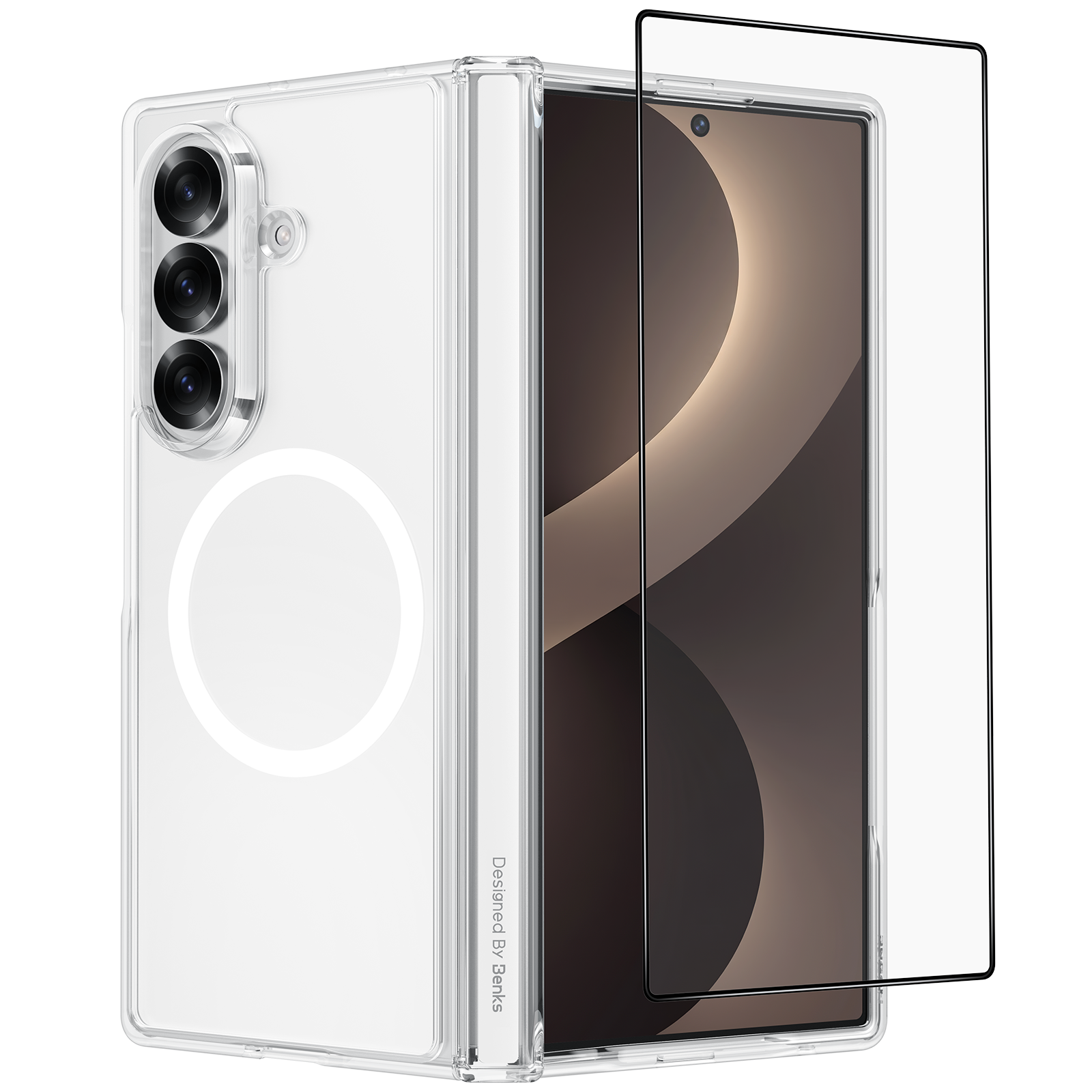 [Grand Combo] Crystal Case for Samsung Galaxy Z Fold 8 Ultra