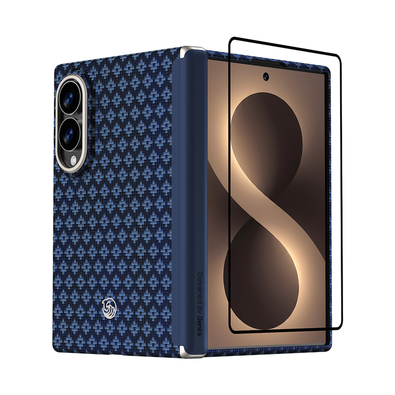 [Grand Combo] ArmorGrid Air Azure Blue Case built with Kevlar® for Samsung Galaxy Z Fold 8