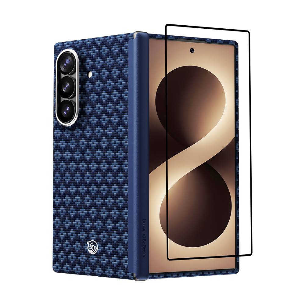 Benks Grand Combo ArmorGrid Air Azure Blue Kevlar case for Samsung Galaxy Z Fold 8 Ultra — product image 2 PNG