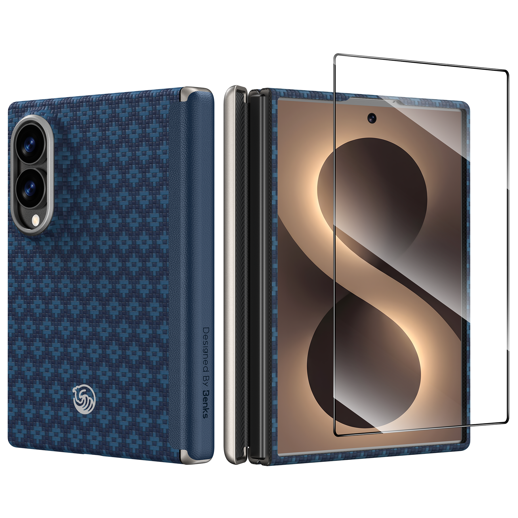 [Grand Combo] ArmorGrid Air Beyond Blue Case built with Kevlar® for Samsung Galaxy Z Fold 8