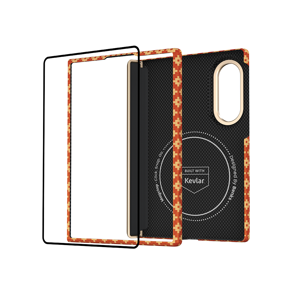 [Grand Combo] ArmorGrid Air Fortune Orange Case built with Kevlar® for Samsung Galaxy Z Fold 8