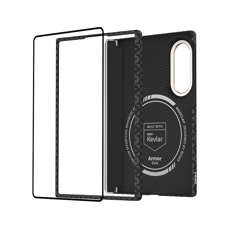 Benks Grand Combo ArmorGrid Air Obsidian Black Kevlar case for Samsung Galaxy Z Fold 8 — product image 3 PNG