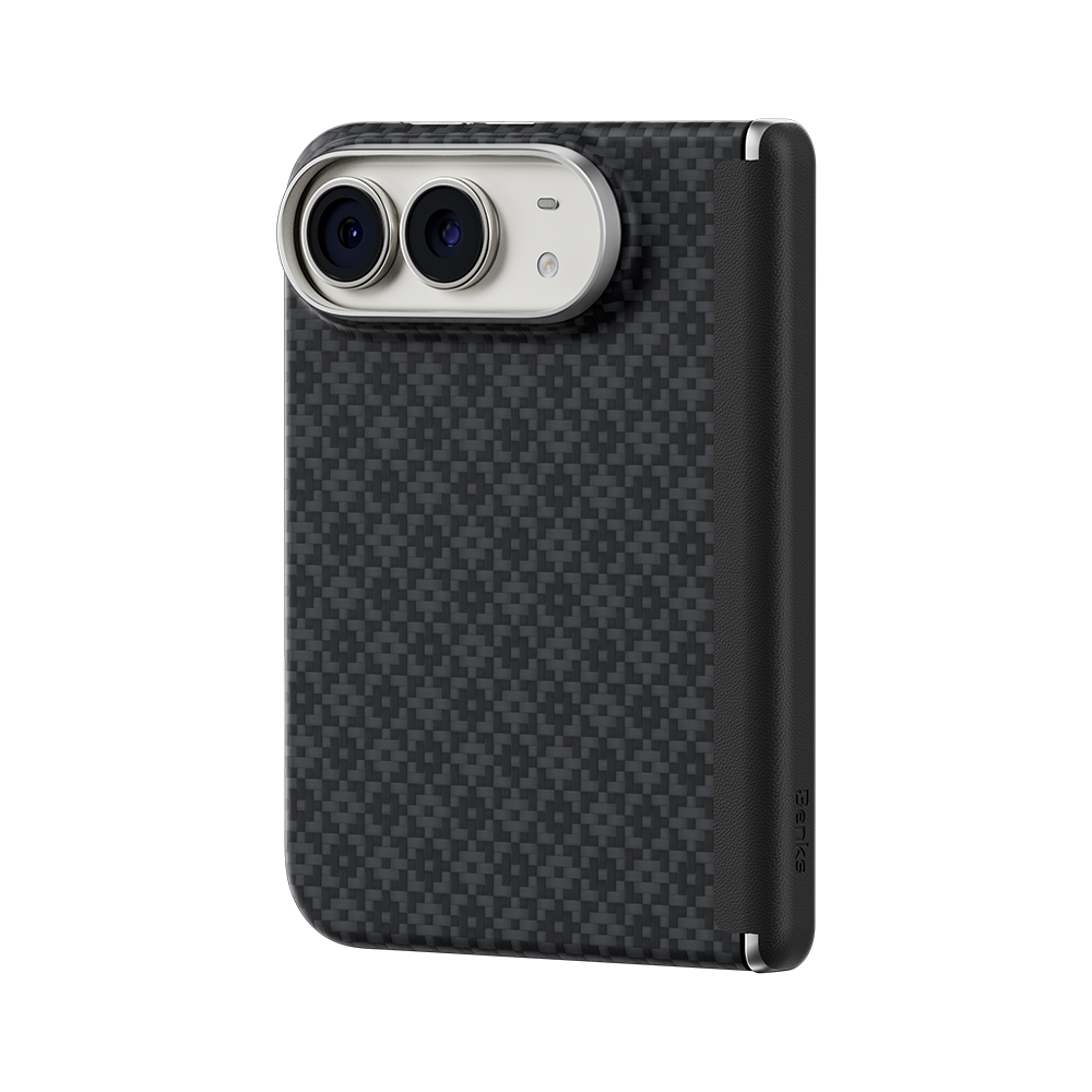 [Grand Combo Hinge Protection] ArmorGrid Air Obsidian Black Case built with Kevlar® for iPhone Duo