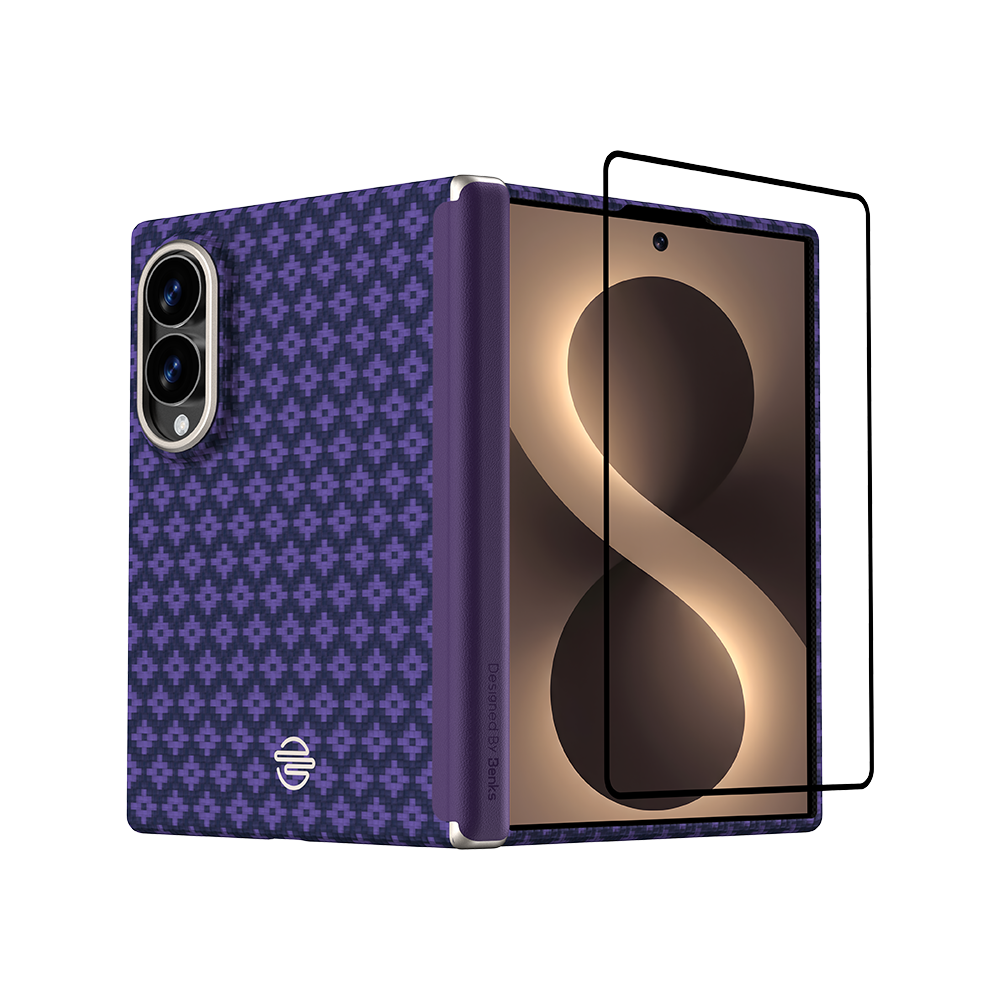 [Grand Combo] ArmorGrid Air Purple Case built with Kevlar® for Samsung Galaxy Z Fold 8