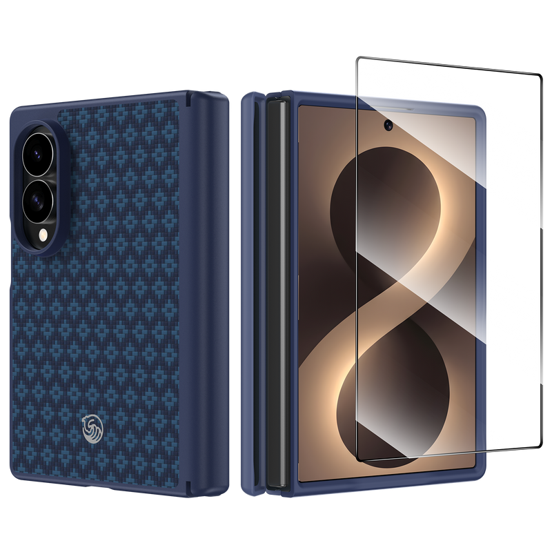 [Grand Combo] ArmorGrid Pro Azure Blue Kevlar® Case for Samsung Galaxy Z Fold 8（(Wide Fold · Dual Camera)）