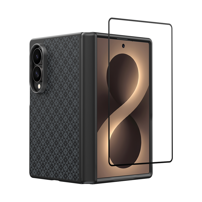[Grand Combo] ArmorGrid Pro Obsidian Black Kevlar® Case for Samsung Galaxy Z Fold 8