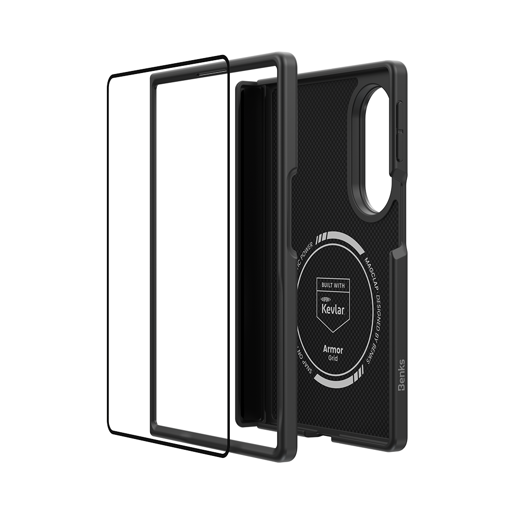 Benks Grand Combo ArmorGrid Pro Obsidian Black Kevlar case for Samsung Galaxy Z Fold 8 — product image 3 PNG