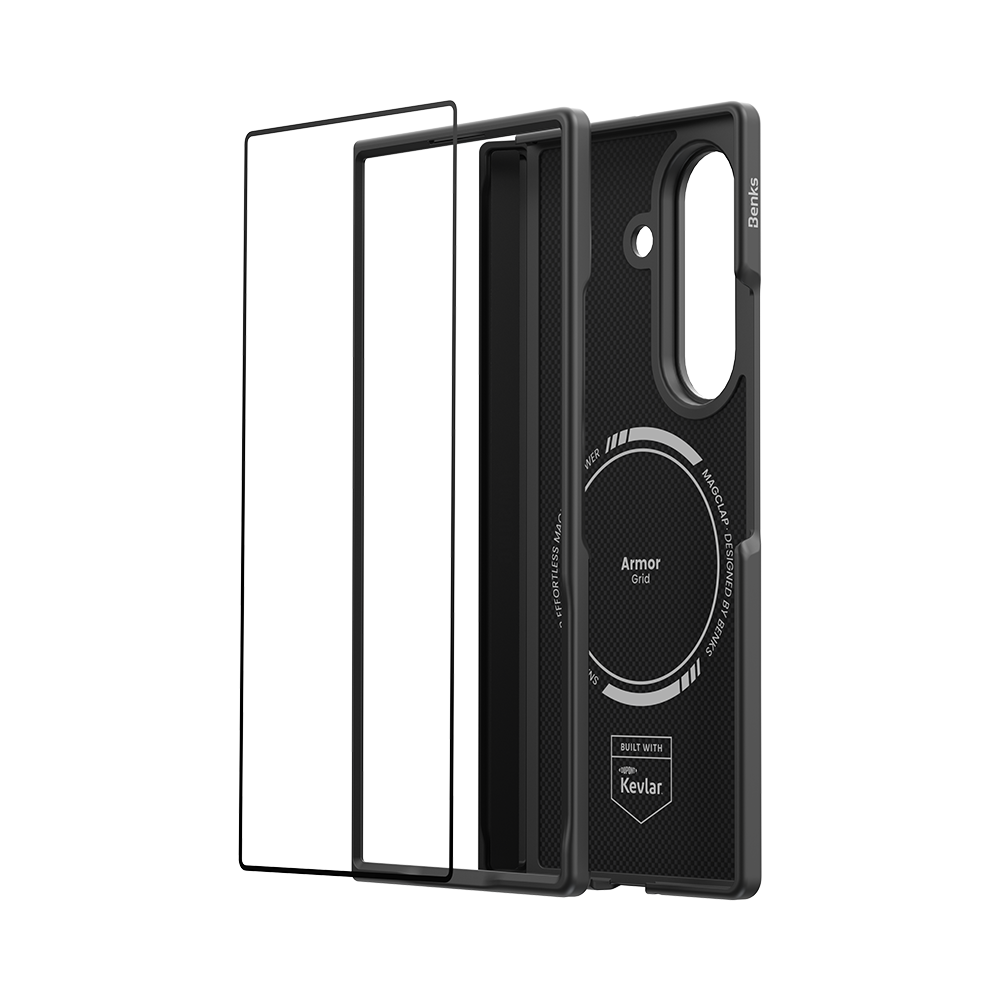 Benks Grand Combo ArmorGrid Pro Obsidian Black Kevlar case for Samsung Galaxy Z Fold 8 Ultra — product image 4 PNG