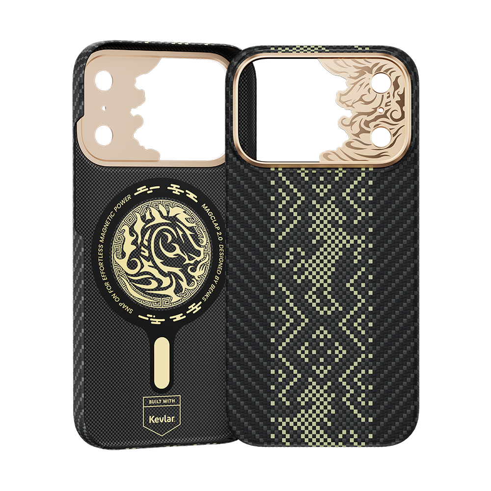 Knight ArmorAir Black Case built with Kevlar® for iPhone 17 Pro Max