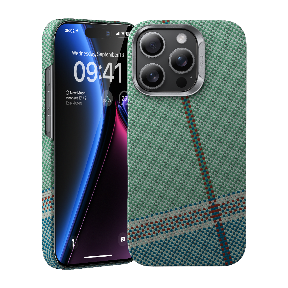 Limited Gift Box PassionGreen ArmorAir Case for iPhone 15 Pro, featuring a unique blend of fiery red and serene blue colors.