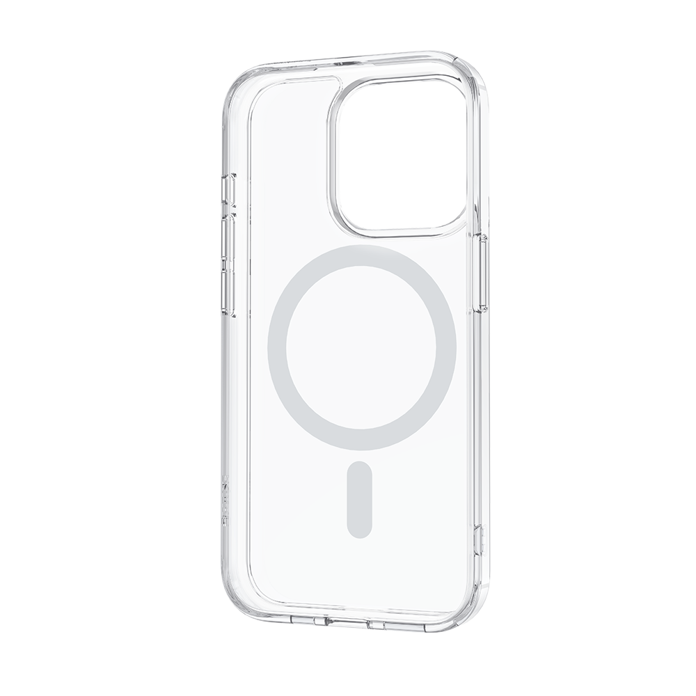 Side profile of the Lucent Pro Phone Case on an iPhone 15, illustrating its slim and lightweight design. Despite its minimalistic profile, the case offers robust protection against daily wear and tear. It’s perfect for users who prefer not to add bulk to their devices while ensuring their iPhone is well-protected.