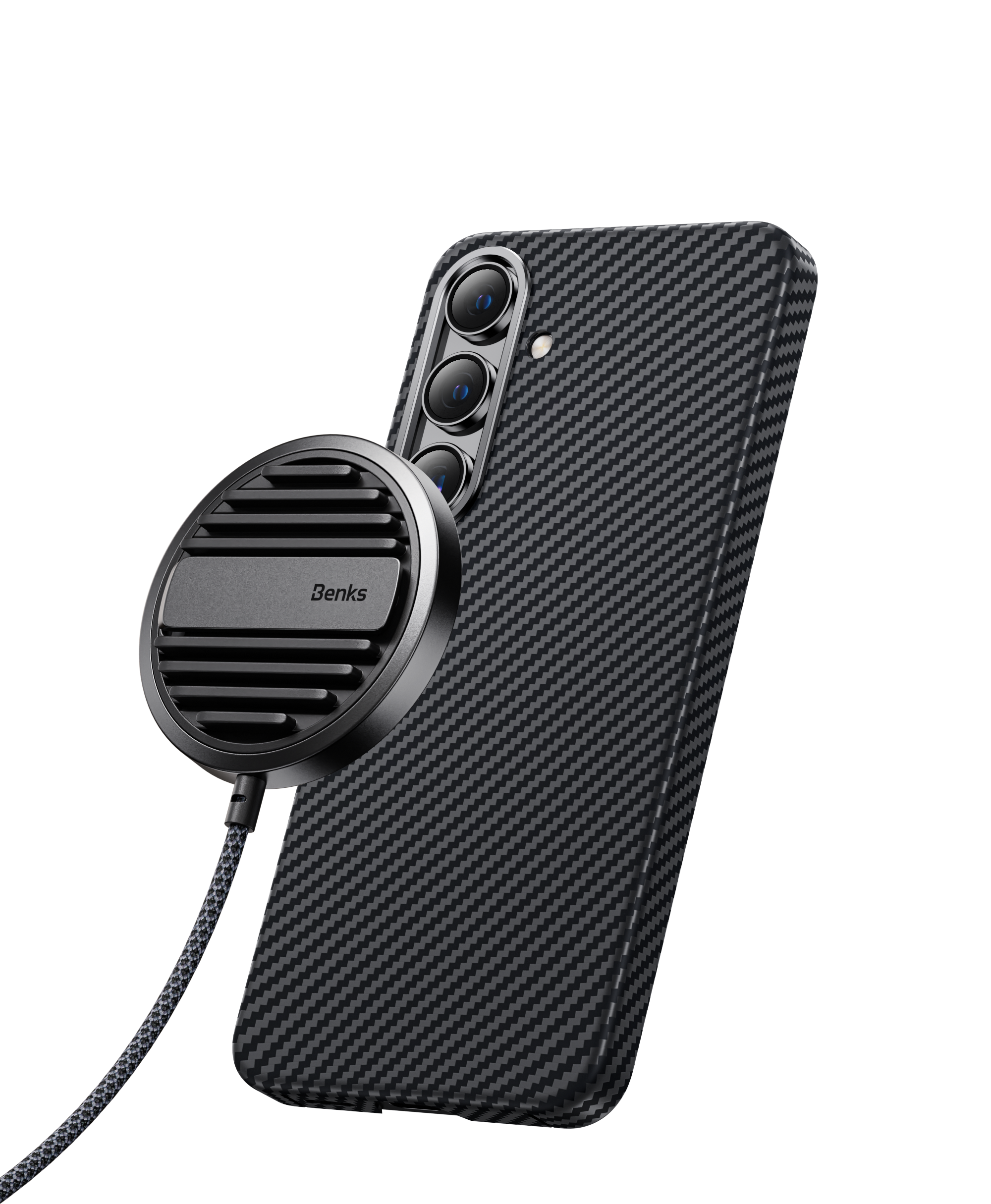 MagSafe-compatible ArmorAir Case for Galaxy S24 by Benks, featuring a minimalist style and smooth grip for enhanced handling.