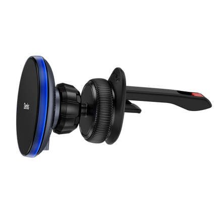 Close-up of the MagClap Traveller Car Charger in action, showcasing its strong magnetic hold and safe charging technology, providing a steady and reliable power source for devices during car journeys.